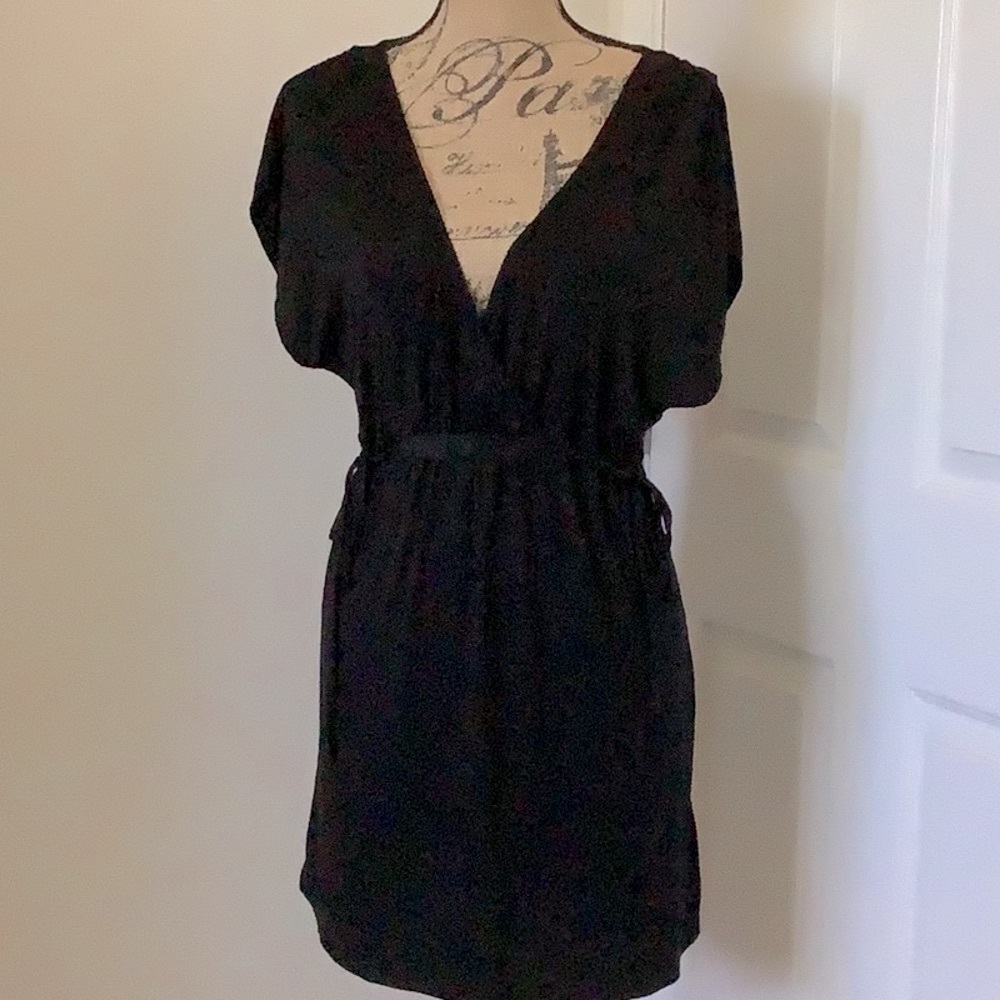 Merona V-neck Gathered Cap Sleeve Swimsuit Coverup Dress with Side Ties